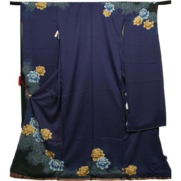 振袖 ブランド KENZO 仮仕立て 成人式 結婚式 卒業式 正絹 地色 紺