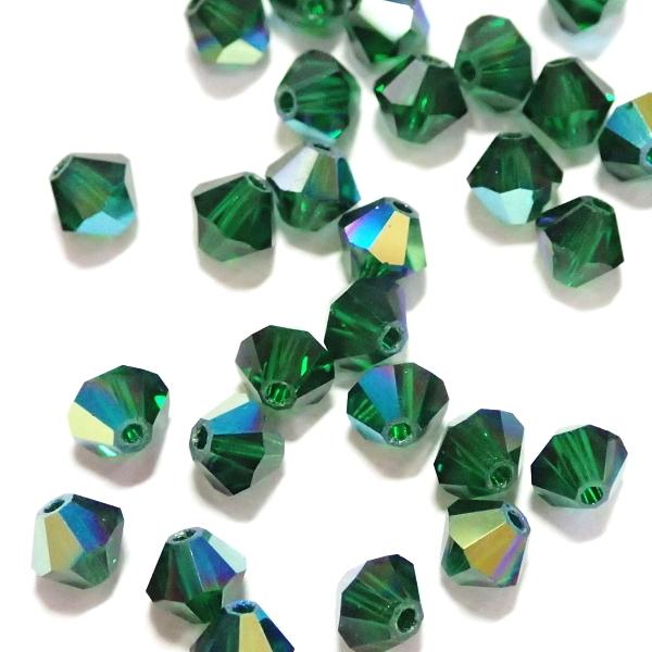 2283-SB4MEM-AB クリスタルガラス 4mmソロバン ミディアムエメラルド