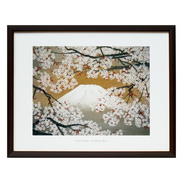 中島千波】金色の額縁に優雅な満開の桜