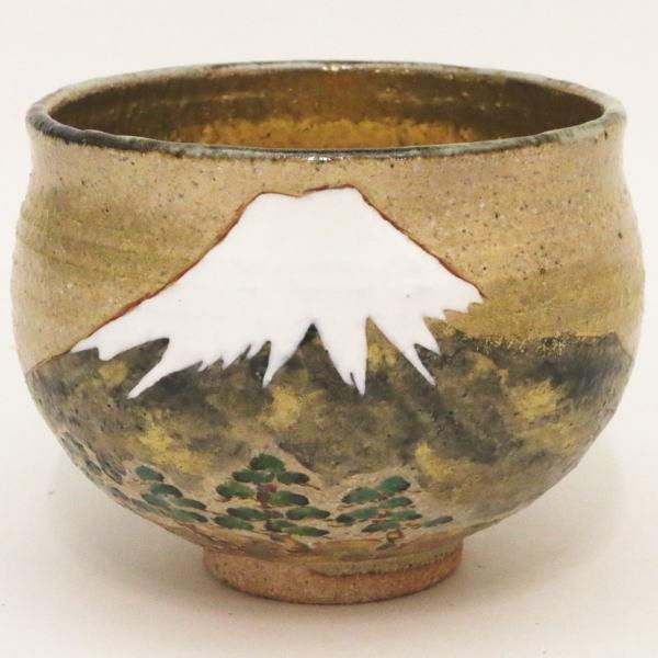茶道具 抹茶茶碗 灰釉 富士山 内金 中村良二作 茶道 : 茶道具いまや