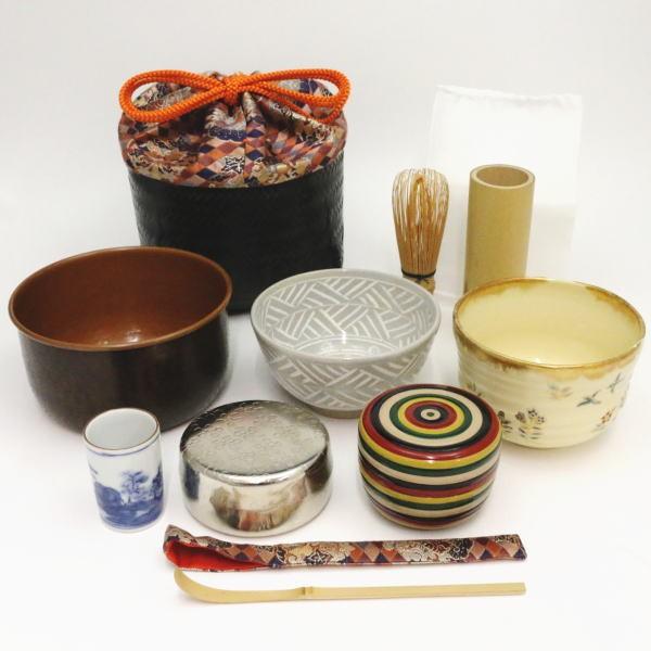 茶道具 野点籠 野立籠 野点セット 野立セット 上 浪花籠11点セット