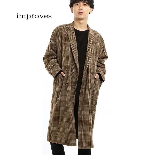 improves（インプローブス） チェスターコート メンズ グレンチェック