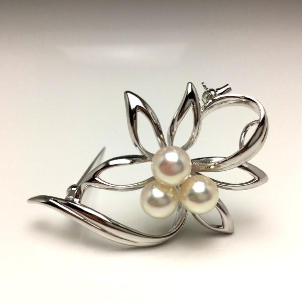真珠 ブローチ パール アコヤ真珠 真珠ブローチ パールブローチ 7.0