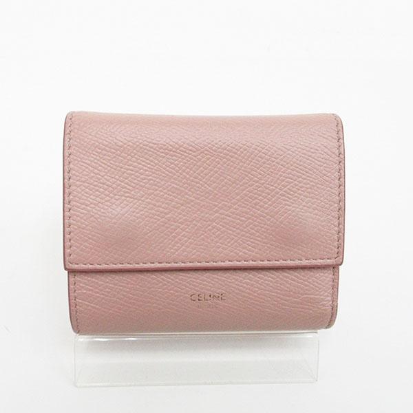 CELINE(セリーヌ) スモールトリフォールド 三つ折り財布 ピンク レザー