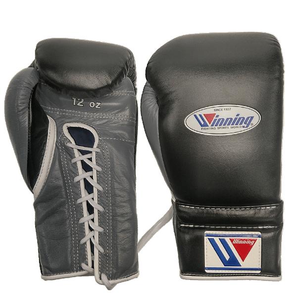 12オンス MS-400-BLKGRY1 ウイニング ボクシンググローブ ひも式