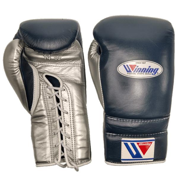14オンス MS-500-NVYSLV1 ウイニング ボクシンググローブ ひも式