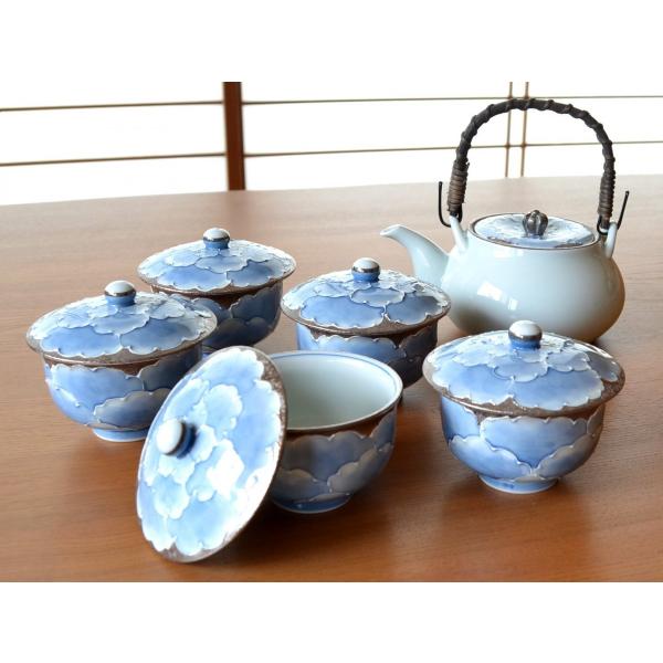 茶器セット 日本茶 有田焼 プラチナ牡丹 汲出しU土瓶茶器揃（土瓶1個