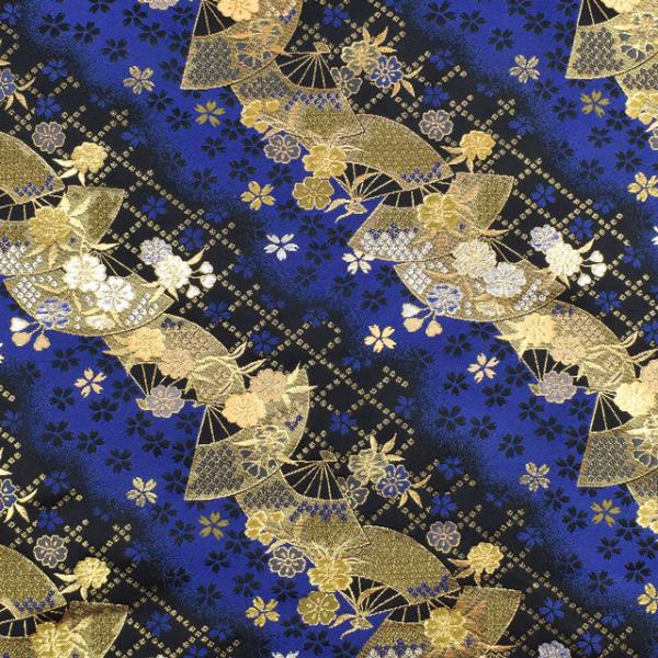 観世流 本金花柄舞扇青金色 観世流 本金花柄舞扇青金色 観世流 本金花