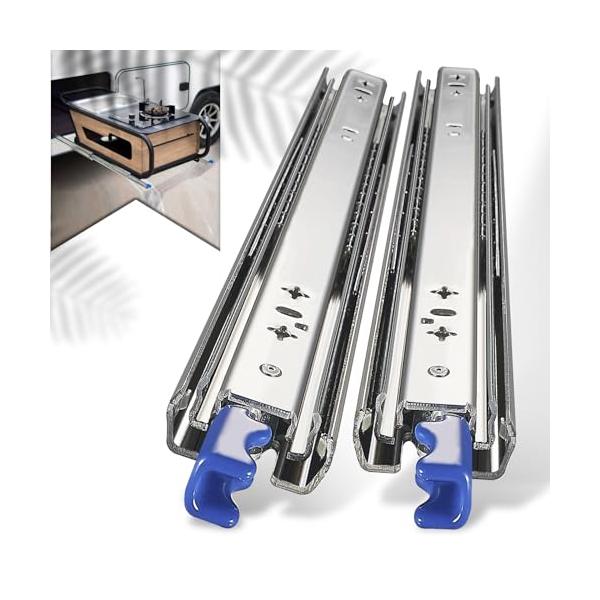 SHUHANG 重量用スライドレール 1000mm ロック付き 3段引 横付 かんぜん