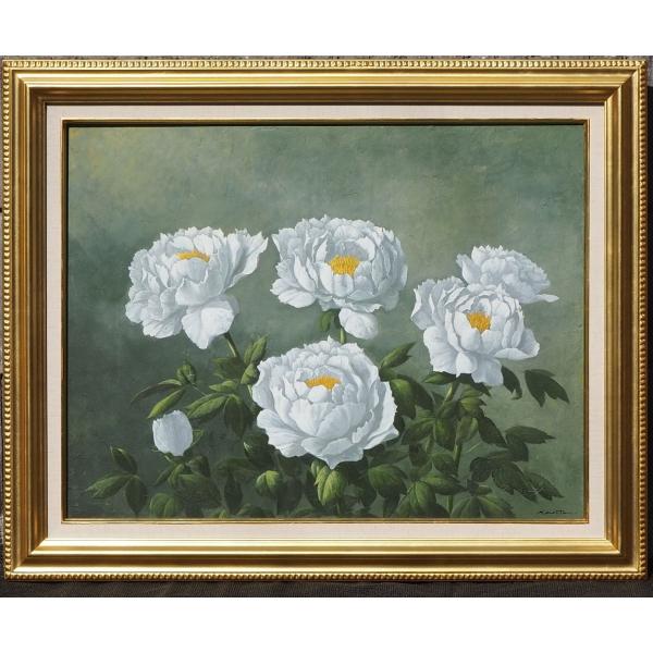 鳥取県生れの物故画家 香田勝太の晩年の風景画 ／杏花の村／サイン