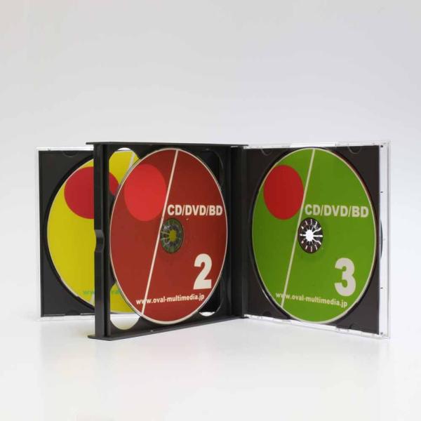 日本製に変更しましたPS24mm厚 3枚収納マルチCDケース ブラック 1個