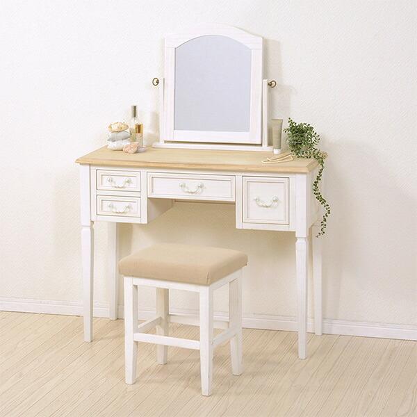 ホワイト木製ドレッサー・鏡台 直接お持ち帰り専用特価も可能 ホワイト