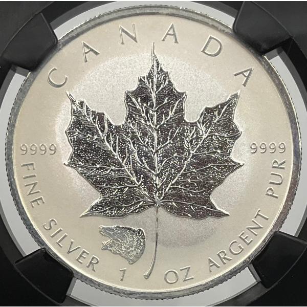 2017年 カナダ メイプルリーフ 1oz 5ドル 銀貨 エリザベス2世 NGC社