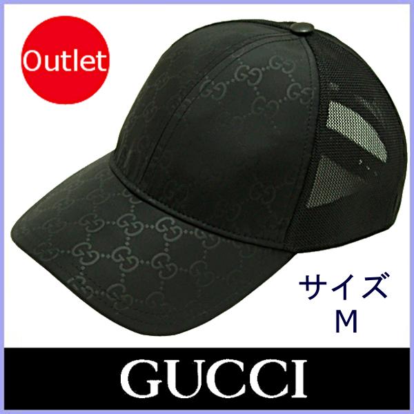 GUCCI（グッチ） キャップ ベースボール サイズM メッシュ 黒 ブラック