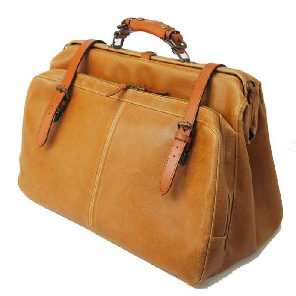 レトロオープンポケット ダレスボストンバッグ 国産合皮 アンティーク