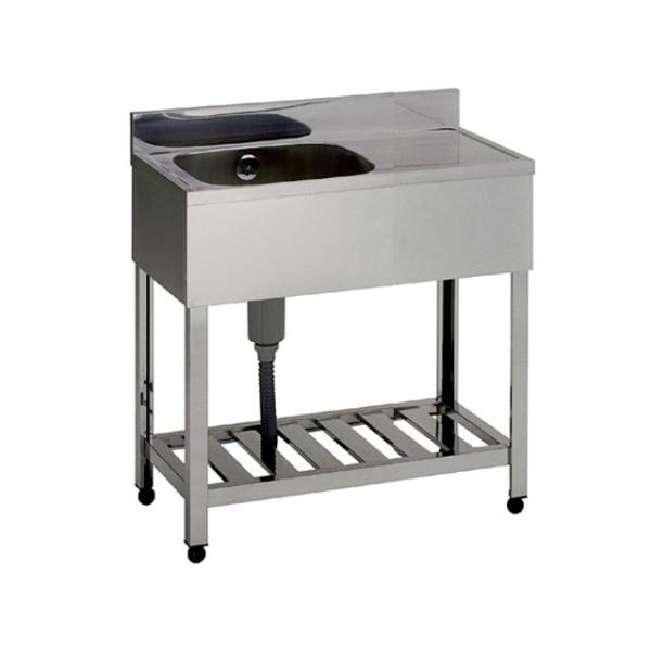 新品 [組立式] 業務用 水切り付 1槽シンク（流し台） W750xD450xH800mm