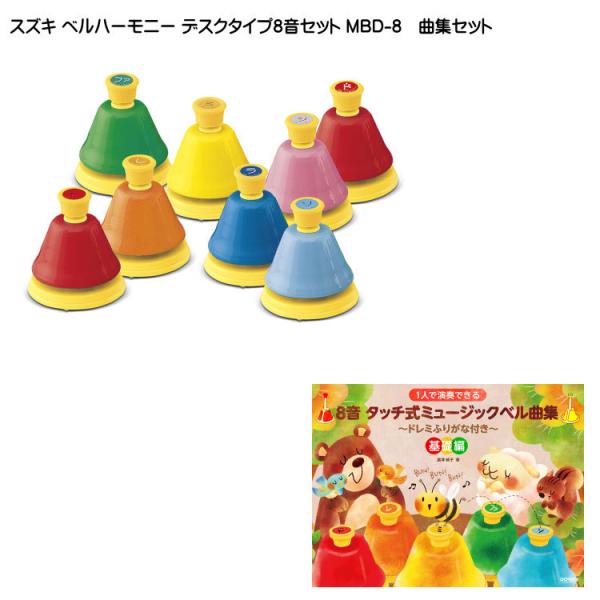 良品】SUZUKI ベルハーモニー デスクタイプ単音 ハンドベル 10音セット