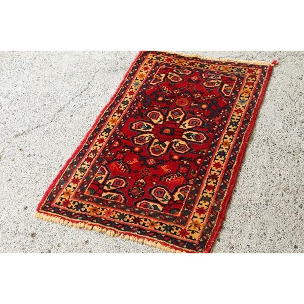 ペルシャ絨毯 イラン ハマダン産 オールド 90×57cm 手織り じゅうたん