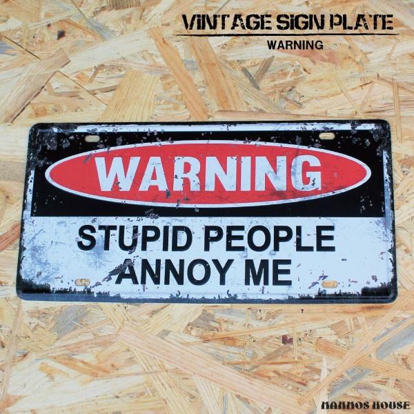 ブリキ看板 WARNING ビンテージ 注意 サインプレート 壁飾り