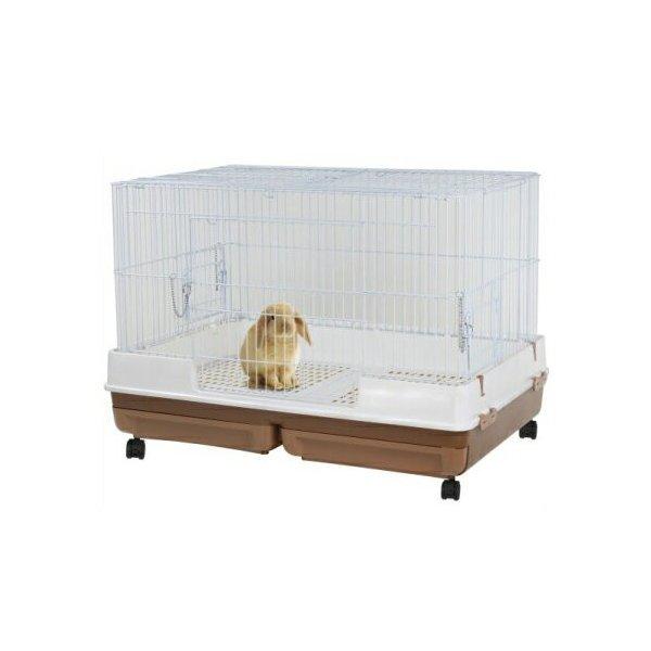 マルカン うさぎのカンタンおそうじケージ ワイド（ブラウン ゲージ