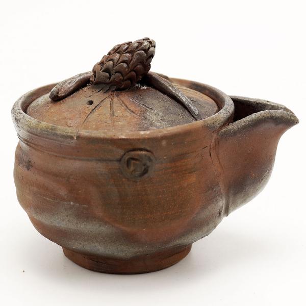 備前焼 宝瓶 摘み 土筆 作者 作窯 石田育男 bizen_chaki_20241012-1