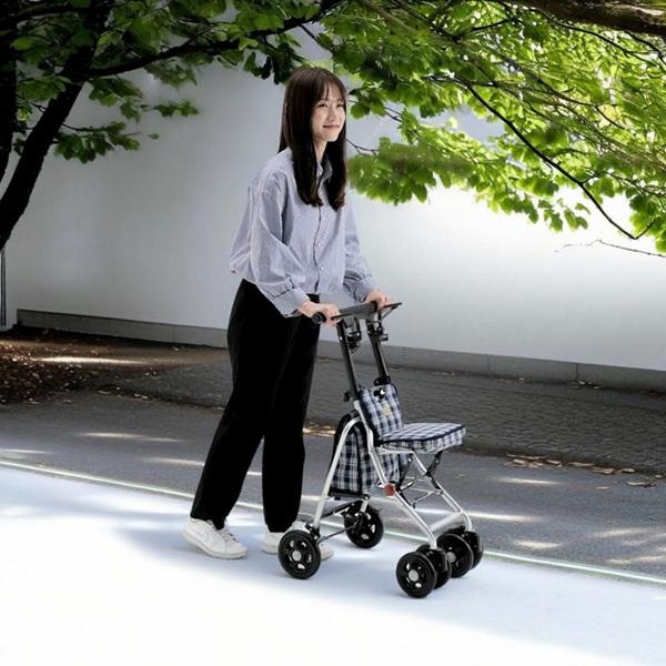 エムズハウス シルバーカー 軽量 コンパクト プリエ 座れる 折りたたみ