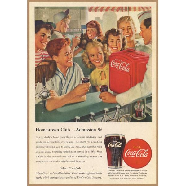 Coca-Cola レトロ広告 フレーム付き ポスター コカコーラ Coca-Cola