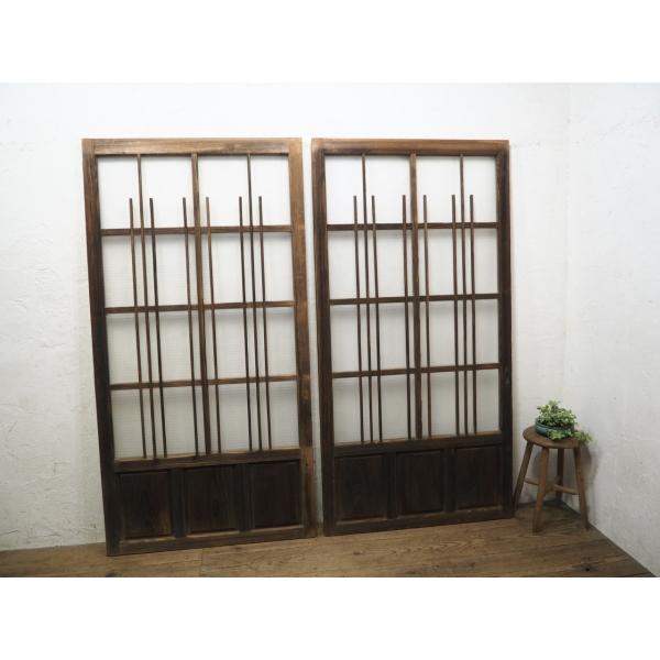 タY0513◇【H176cm×W90,5cm】×2枚◇アンティーク◇格子デザインの古い