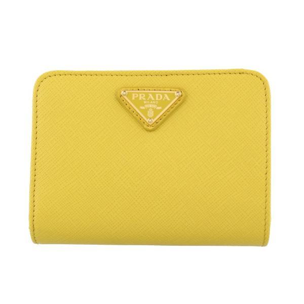PRADA（プラダ） 二つ折り財布 レディース サフィアーノ イエロー