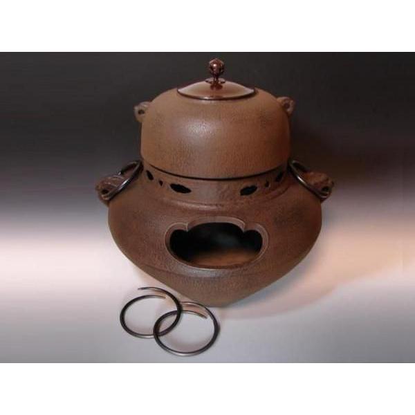 茶道具】 鬼面鉄風炉釜添え 釜カン付き 切合鬼面風炉 : 徳増茶道具専門