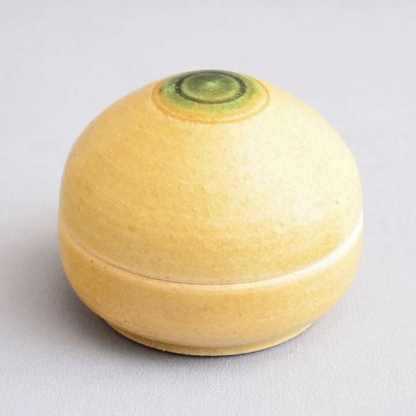 香合 茶道具 加藤陽山 作 黄瀬戸宝珠香合 : 茶道具専門店 (有)菊池商店