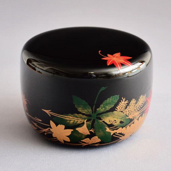 茶道具 棗 筑城筑良作 吹寄せ蒔絵平棗 木製・本漆塗・切合口 : 茶道具