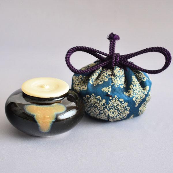 茶入 茶道具 内海茶入 稜華文錦(龍村裂・正絹仕覆・長緒) : 茶道具専門