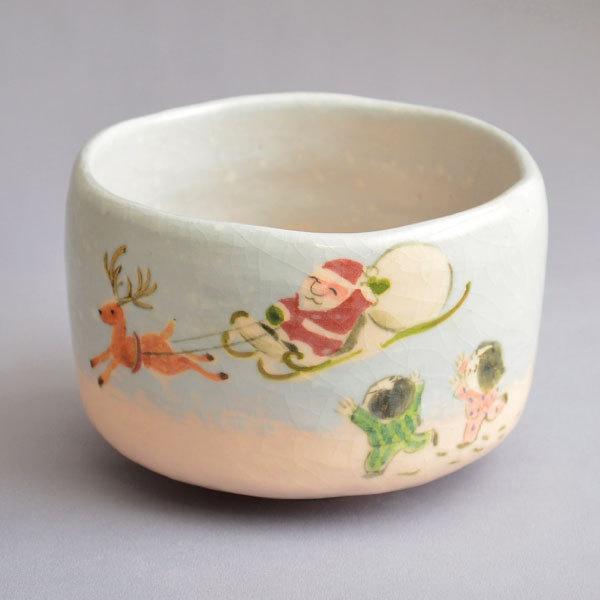 茶碗 茶道具 大野桂山 作 白楽クリスマス茶碗 : 茶道具専門店 (有)菊池