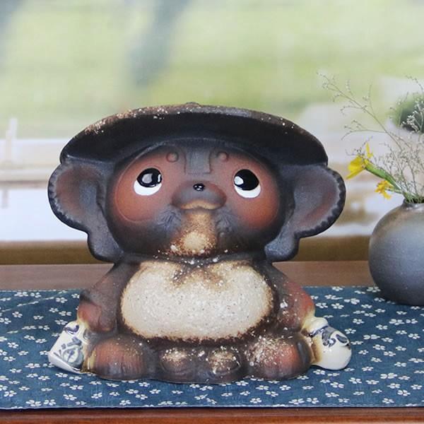 信楽焼 福耳狸 たぬき タヌキ 狸 開運 縁起物 可愛い 陶器 商売繁盛