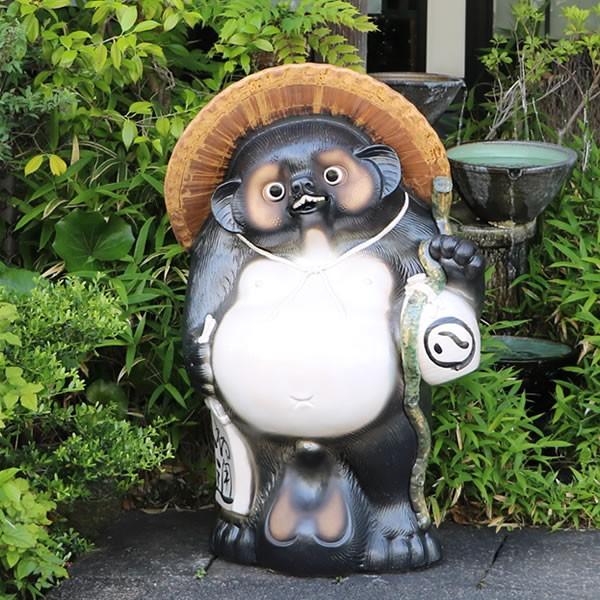 信楽焼 35号福ひねり狸 たぬき タヌキ 開運 縁起物 可愛い 陶器 商売