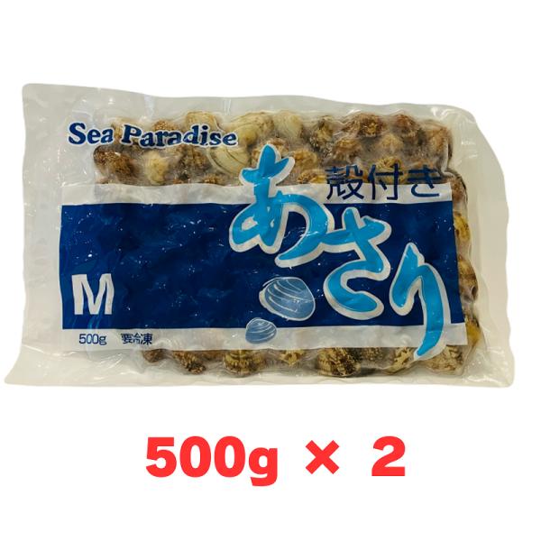 殻付き あさり М 500g×2 冷凍 業務用 中国産 から付き 浅蜊 酒蒸し Sea