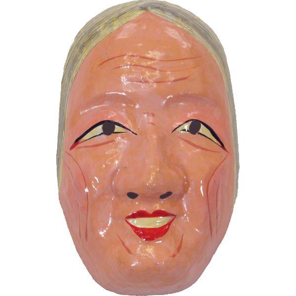 お面 和紙製 おばあちゃん 幅13cm ×高さ21cm ×奥行6cm 229073 : 高田卸