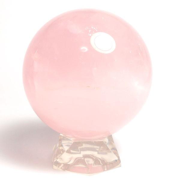 ローズクォーツ(紅水晶) 丸玉 72mm 台座付き 天然石 パーワーストーン