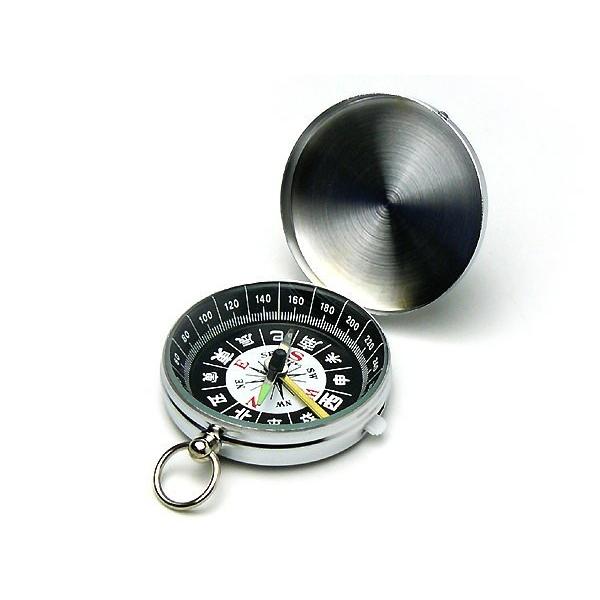 コンパス 方位磁石 方位磁針 和文字表示 蓋付 ステン フタ付 夜光針