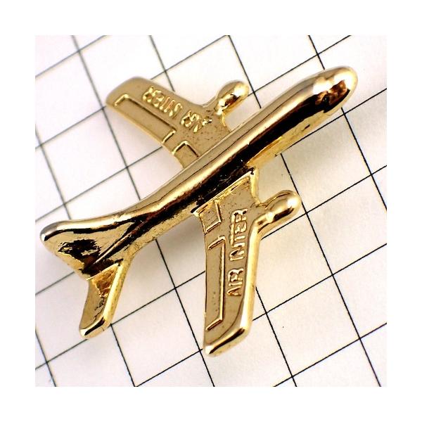ピンバッジ・飛行機エールアンテール航空ゴールド金色 AIR-INTER AIR