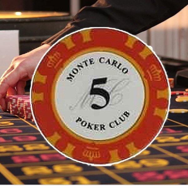 ポーカーゲーム ポーカーチップ (数字表記5) 1枚 モンテカルロ