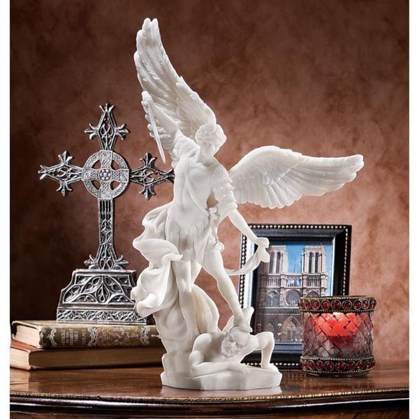 守護天使 大天使ミカエル 大理石風 彫像 彫刻/ カトリック教会 祭壇