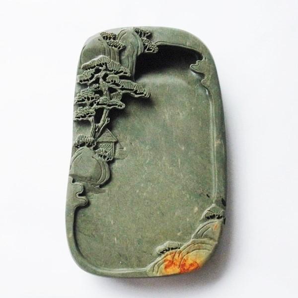 緑端渓硯 山水硯 6.5吋一点物 すずり : 書道用品 緑風店 - 通販