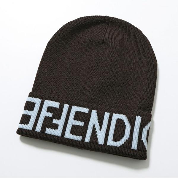 FENDI（フェンディ） ニット帽 FXQ948 AQ82 メンズ ビーニー ロゴ