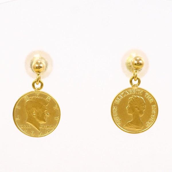 ピアス K18 18金 YG イエローゴールド 総重量約1.0g : ワンダー