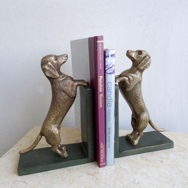 ブックエンド アンティーク アイアン 犬 dof ドッグ Bookend 本立て