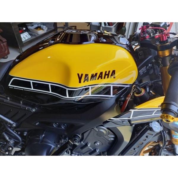 初代XSR900用ファニーズカスタムエグリタンクカバー青 左右セット