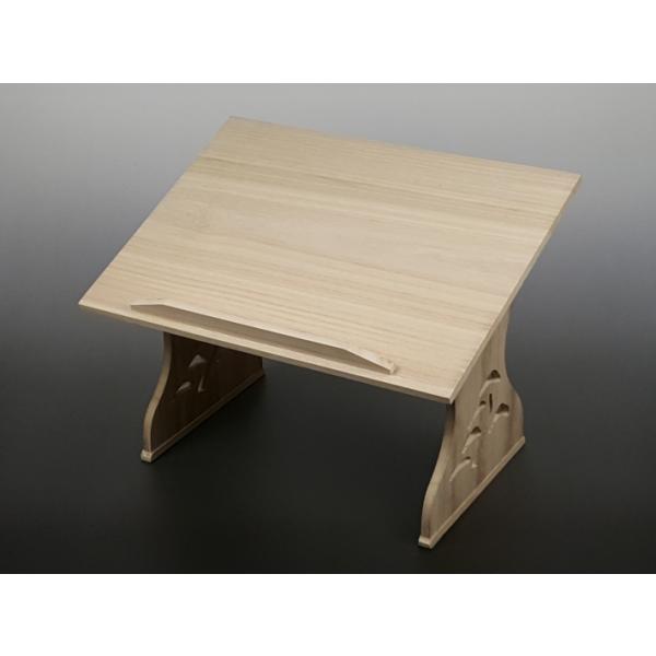 桐製収納付き稽古用譜面台 三味線 謡曲 布張り天板 桐製収納付き稽古用