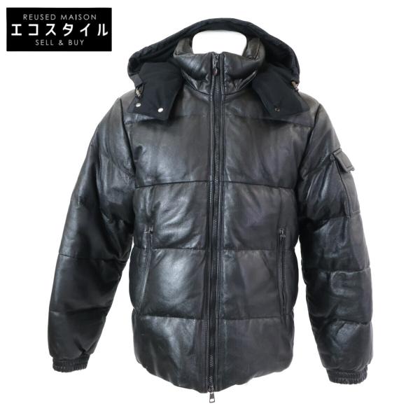 MONCLER（モンクレール） 茶タグ レザー フーデッド ダウン ジャケット
